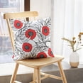 thumbnail image 5 of LALILO Throw Pillow Covers Poppy Flower Doodle Ink Floral Red Poppies And Cushion Cover 18" x 18", 2 Pack, 5 of 6
