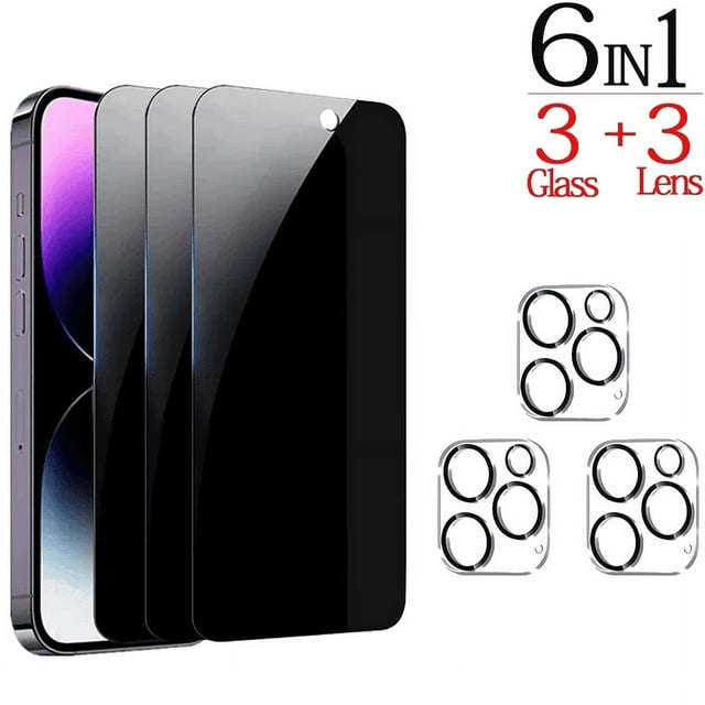 1-4Pcs Anti-Spy Glass For iPhone 15 14 13 Pro Max Privacy Screen Protectors & Camera Protection Film For iPhone15 12 11 Pro mica