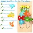 thumbnail image 2 of Rompecabezas de madera para niños pequeños de 3 años - Juguete Montessori para niños de 3 años en adelante - Juguete educativo de madera - Regalo para niños y niñas de 3 años, 2 of 5