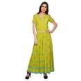 thumbnail image 1 of Moomaya Printed Cold Shoulder Keyhole Neck Crop Top And Palazzo Set Ethnic Wear, 1 of 1