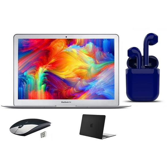 Refurbished Apple MacBook Air 13.3-inch Intel Core i5 4GB RAM Mac OS 128GB SSD Bundle: Black Case, Wireless Mouse, Bluetooth/Wireless Airbuds By Certified 2 Day Express (Refurbished)