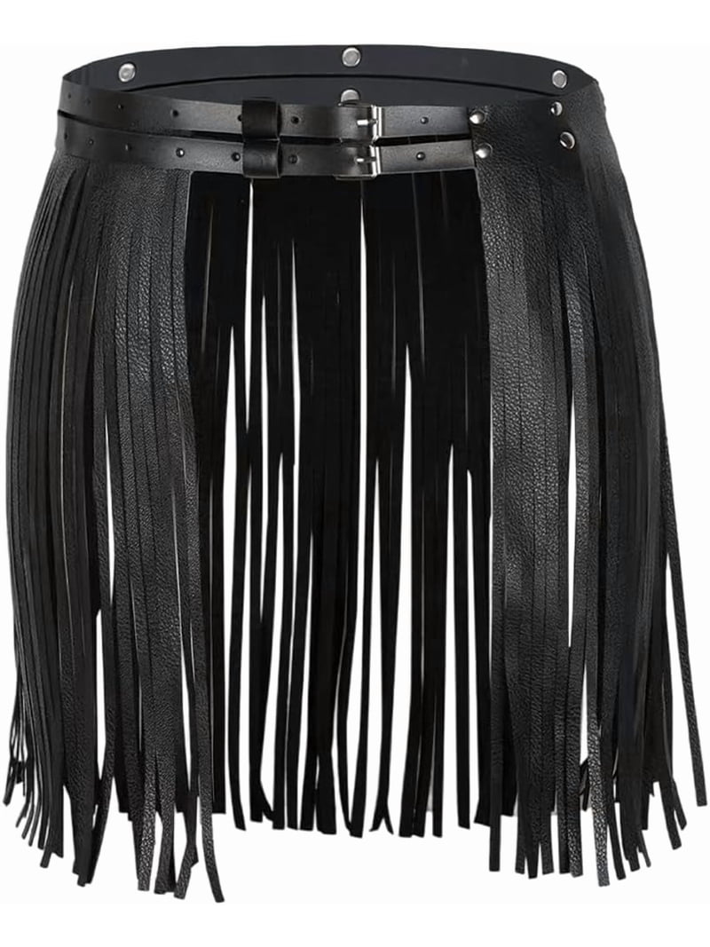 PU Leather Punk Tassel Fringe Waist Belt Harness Rave Club Music Festival Women Sexy Punk PU Leather Belts Tassel Rave Body Chain  main image 4