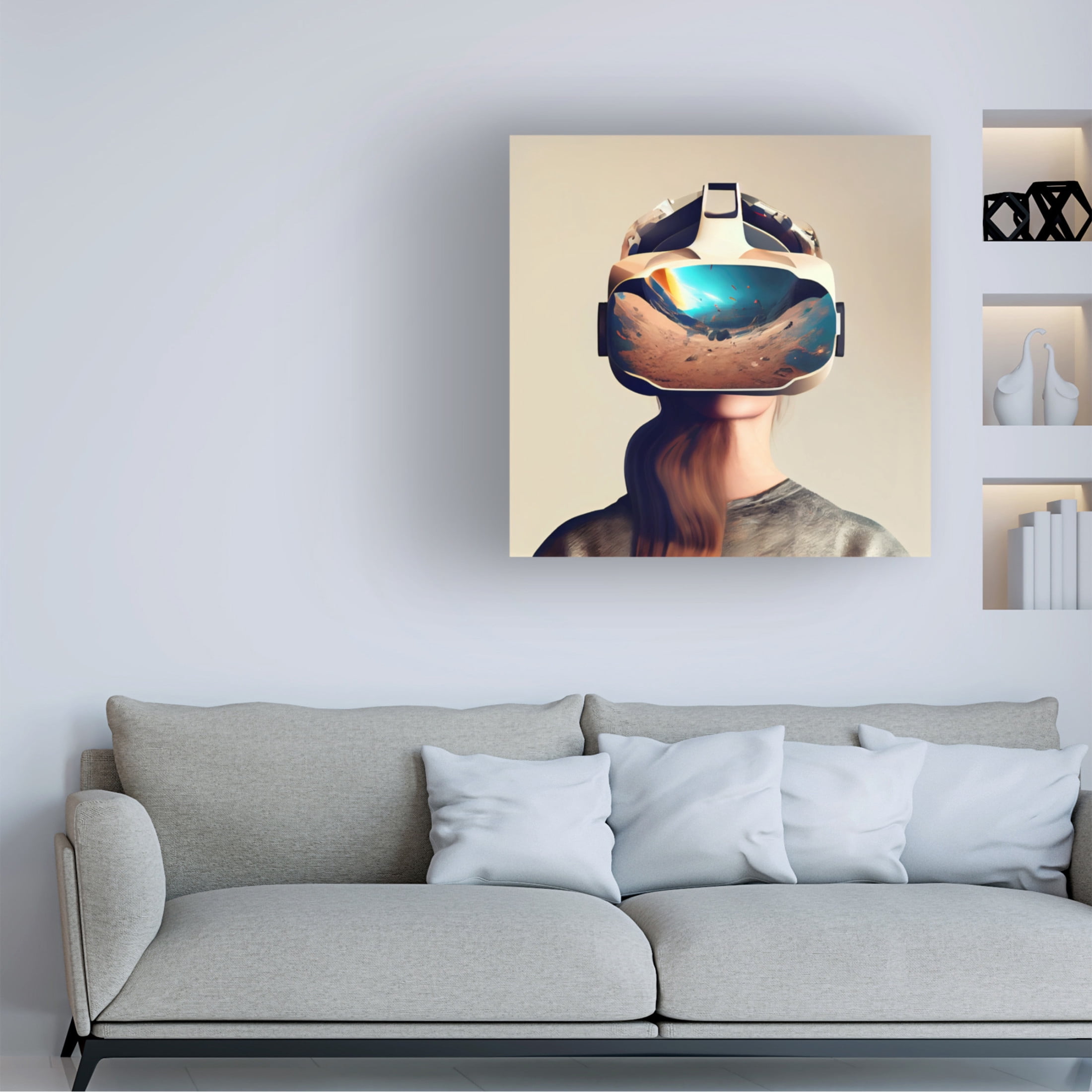 Canvas Wall Art - Sasha 'Virtual Destinations' Wall Art for Living Room, Bedroom, or Office Décor by Trademark Fine Art - 18 x 18 Inches
