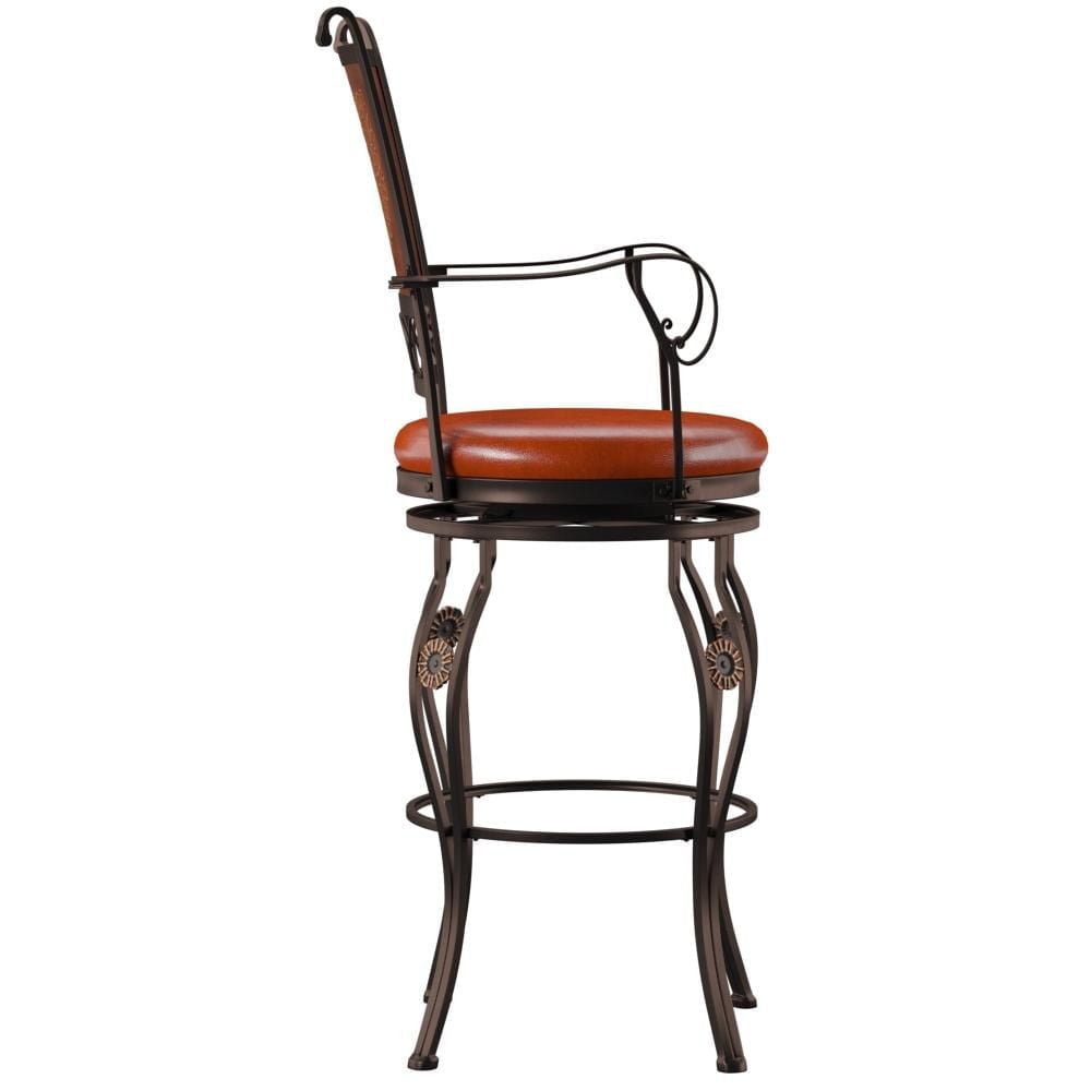 Reed Barstool with Arms, Bronze