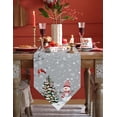 thumbnail image 4 of Table Runner Dresser Scarves Winter Christmas Cute Snowman Cotton Linen Burlap Table Cover Xmas Tree Snowflake on Gray Table Runners for Family Kitchen Dining Holiday Party Banquet Decor, 4 of 5