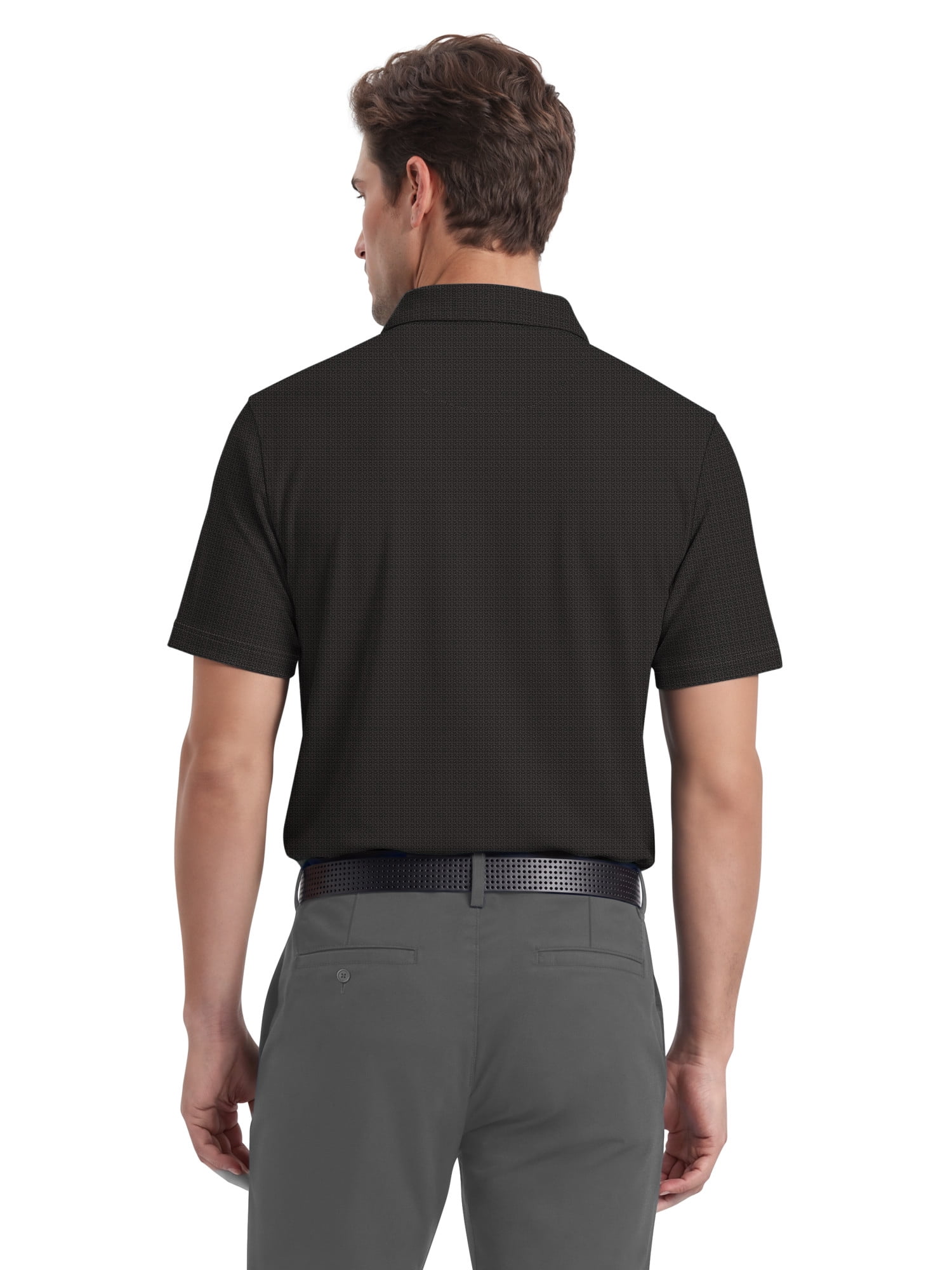 Ben Hogan Performance Men's & Big Men's Two-Color Jacquard Pattern Short Sleeve Golf Polo Shirt, Sizes S-4XLT
