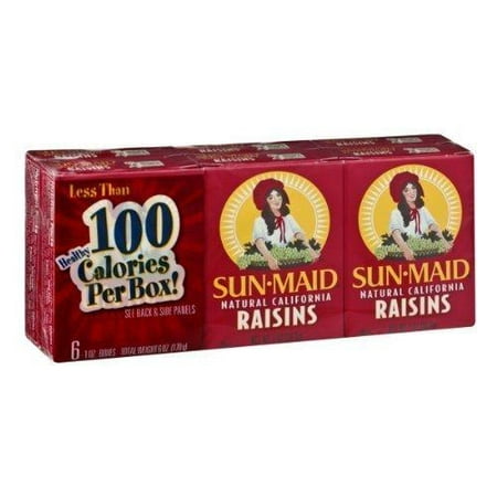 Sun Maid, Natural California Raisins, 6 Count, 6oz Package (Pack of