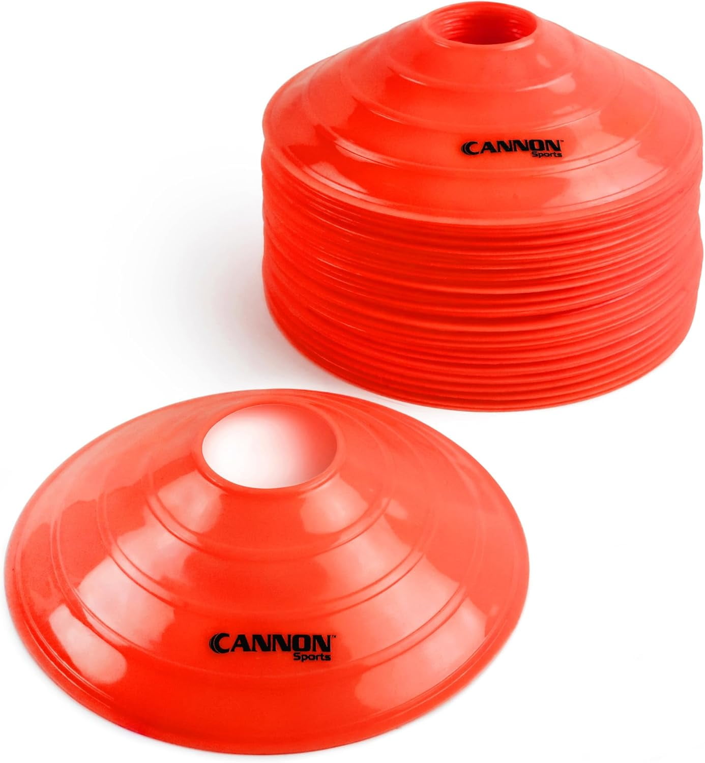 Cannon Sports Cones for Agility Training and Drills – 40 Pack Heavy Duty Training Cones with Carry Strap – Perfect for Football, Basketball, Hockey, Soccer & Running Drills (40 Pack, Orange, 8 inch)