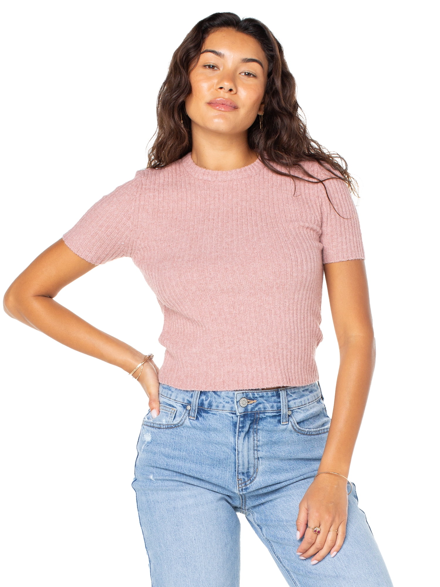 Celebrity Pink Women's Short Sleeve Pullover Sweater, Sizes XS-XXXL