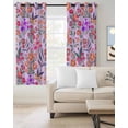 thumbnail image 2 of Spring Floral Blackout Curtains for Bedroom/Living Room, Thermal Insulated Kitchen Curtains, Retro Watercolor Flowers Leaves Plants Purple Grommet Darkening Window Treatment Drapes 52"x84"x2, 2 of 8