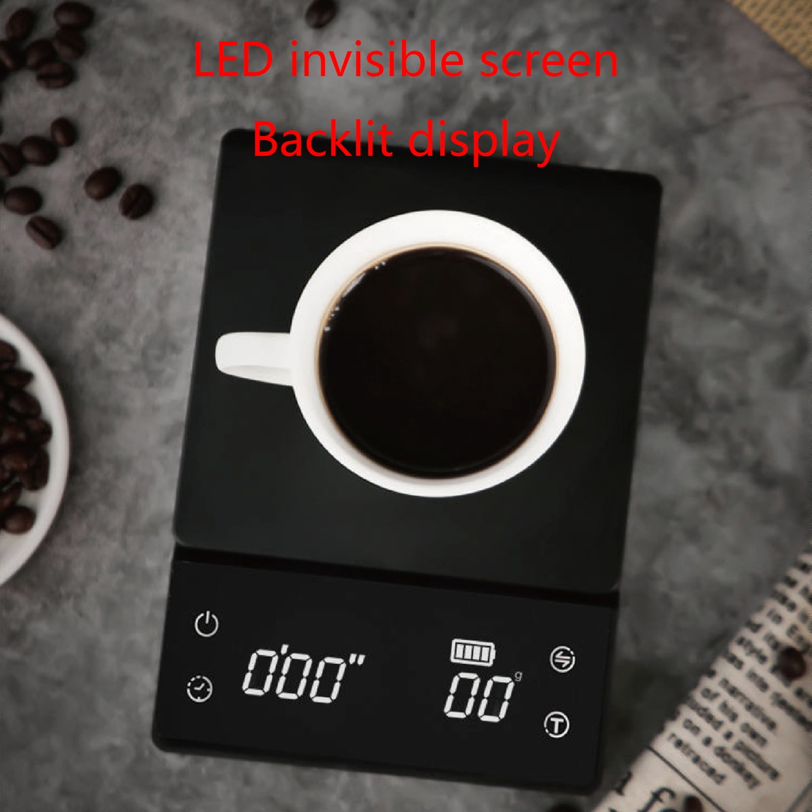 Hand Drip Coffee Scale Kitchen Food Weight Scale with Precision Sensors LED