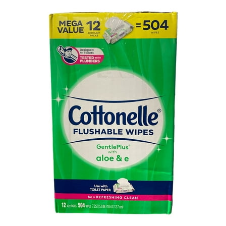 Cottonelle GentlePlus Flushable Wipes with Aloe and Vitamin E (504 ct.)