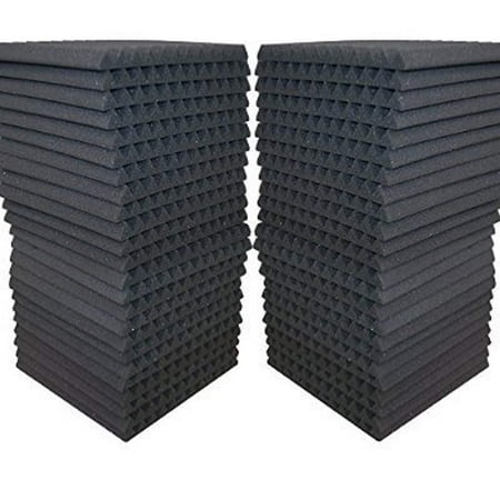 12 Pack - Acoustic Panels Studio Soundproofing Foam Wedge Tiles 1"X12"X12" 100% Made In Usa