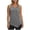 Gray-tanks, variant on Womens Sleeveless Sports Tank Tops, Summer Soft Button Asymmetrical Hem Undershirts, Round Neck Curved Hem Workout Tees