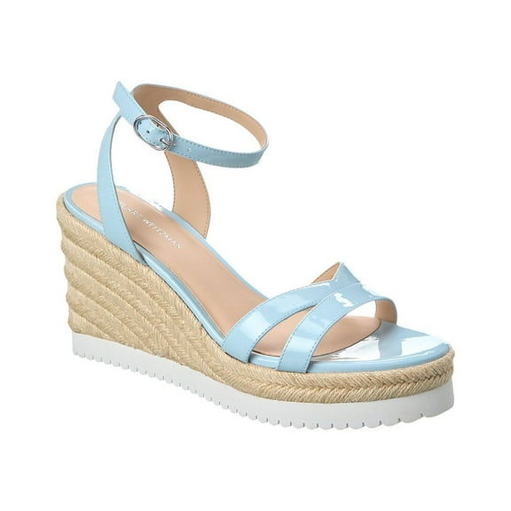 Stuart Weitzman Catlina Patent Espadrille Wedge Sandal, 10, Blue