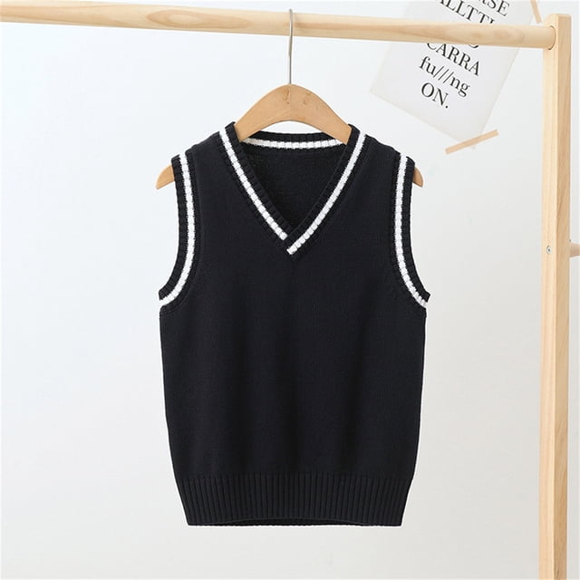 Blekii Childrens Knitted Vest Sweater, Layering Vest Primary School Acrylic Blend Vest Spring Fall