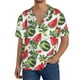 thumbnail image 1 of Balery Watermelons Camisa Casual de Manga Corta con Botones para Hombre, Texturizada, Estilo Cubano, para Playa, Verano-Large, 1 of 5