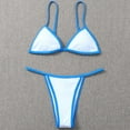 thumbnail image 6 of Womens Bikini Two Piece Swimsuit Halter Top with Shorts Bottom High Waisted Swimwear Solid Color Bathing Suit for Beach Vacation Pool Party, 6 of 9