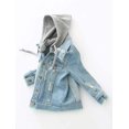 thumbnail image 4 of Baby Boys' Basic Denim Jacket Hoodie Button Down Jeans Jacket Top, 4 of 5