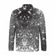 thumbnail image 5 of Blusa y camisa de manga larga con cuello vuelto para hombre, jersey de solapa de manga larga con cremallera, blusa informal con estampado BlingBling a la moda para hombre, poliéster, 5 of 5