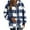 Blue, variant on Fashion Plaid Botton Jackets for Womens 2024 Plus Size Straight Cardigan Button Pocket Coat