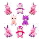 thumbnail image 1 of Peluches de Animalitos Mixtos Importadora La Merced Paquete 8 Pz Tela Ultra Suave Hipoalergénica Mayoreo, 1 of 3