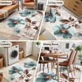 thumbnail image 6 of Spring Floral Vintage Area Rugs 3x5 for Living Room, Retro Teal Tulips Botanical Summer Non Slip Washable Rug Runner, Low Pile Indoor Floor Carpet Mat Bathroom Rugs for Bedroom, Kids Room, 6 of 9
