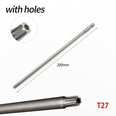 

7.78In Hollow Torx Screwdriver Bit Hex Shank T8-T40 Tool For Exact Screw Unscrew