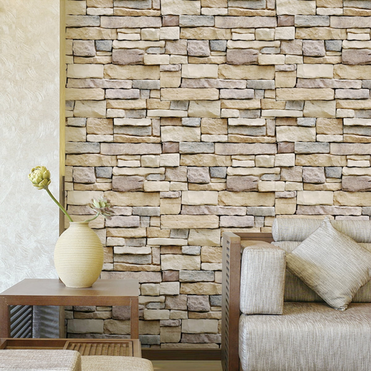 Self adhesive 3D Brick  Schist Wallpaper Sticker  Film Wall  