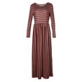 thumbnail image 2 of Ropa de Playa para Mujer Jinwen Cómoda Poliéster Spandex Suave Café Vestido Maxi a Rayas, 2 of 8