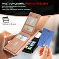 thumbnail image 4 of Dteck for iPhone 16 Pro Max Wallet Case with Privacy Screen Protector, Compatible with MagSafe, RFID Blocking Credit Slots Kickstand Shockproof Detachable Magnetic Phone Cover for Women Men,Rosegold, 4 of 8
