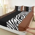 thumbnail image 3 of Manfei Cheetah Print Twin Sheet Sets,Jungle Animal Twin Fitted Sheet,White Black Zebra Pattern Flat Sheet For Teens,Super Cozy Room Decor,3pcs, 3 of 7
