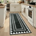 thumbnail image 2 of 2x6 Washable Modern Solid Area Rug, Non Slip TPR Backing Low Pile Carpet for Living Room, Bedroom, Dining Room,Black, 2 of 7