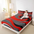 thumbnail image 4 of Homewish Abstract Geometric Striped Bed Sheets,Line Pattern King Sheets,Bred Gray Sheet Set For Kids,Super Cozy Room Decor,4-Piece, 4 of 7