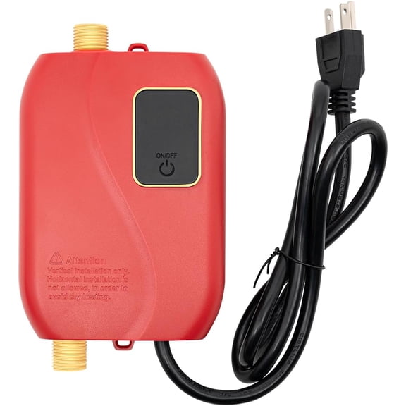 110V Electric Tankless Water Heater, 3000W Instant Hot Water 68-126F Wall-Mounted With Automatic Power-off, On Demand for Kitchen, Sink, Washing, Basin