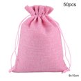 thumbnail image 1 of Toystoory 50 Uds. Bolsa de lino con cordón organizador de joyas bolsa de almacenamiento de té portátil para el hogar Almacenamiento y organización del hogar rosado 8x10cm Toystoory HA5722-15, 1 of 1