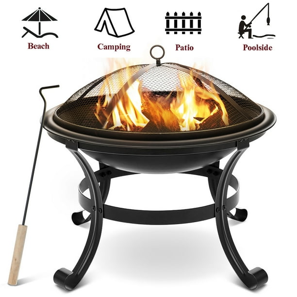 22 Inch Portable Fire Pit Outdoor Wood, Small Portable Fire Pit For Camping