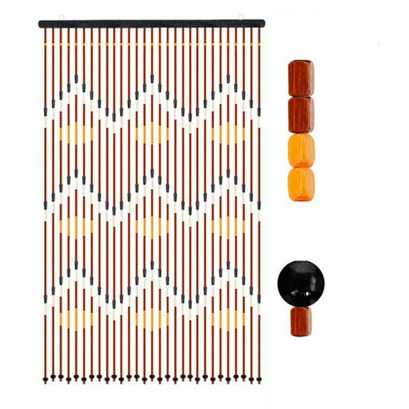 Hanging Bamboo Beaded Door Curtain Screen,Handmade Room Divider Bead String Curtain,Bamboo Wooden Door Beaded Curtain for Room Hallway Entrance
