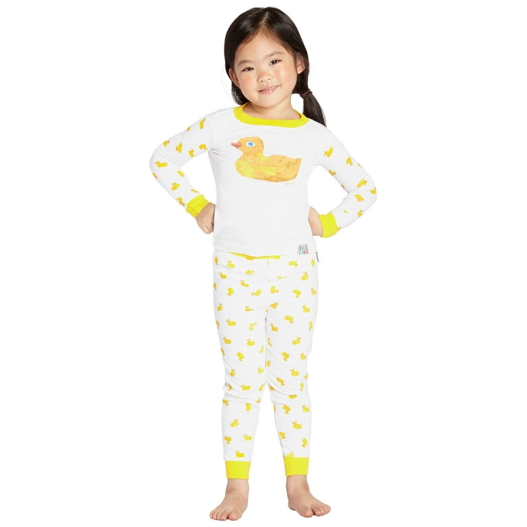 Eric Carle Baby Duck Infant Cotton Pajama Set White 18MO