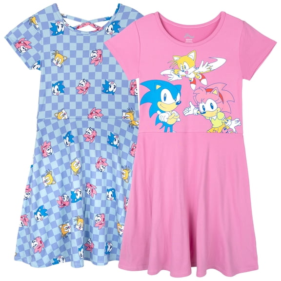 SEGA Sonic The Hedgehog Tails Rosy the Rascal 2 Pack Dresses Toddler to Big Kid