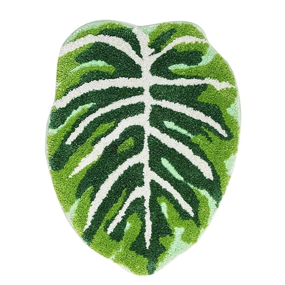 RYUJNDK Lovely Bath Mat Soft and Comfortable Leaf Themed Area Rug Floormat for Plant Lover New Year Home Decoration