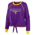 thumbnail image 2 of Women's WEAR by Erin Andrews Purple Minnesota Vikings Tie-Front Long Sleeve T-Shirt, 2 of 4