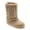 BEIGE, variant on Women Vertical Ribbed Mid Calf Snow Boots, Warm Lined Slip On Winter Boots, Platform Sole Casual Boots for Indoor Outdoor Daily Wear