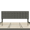 thumbnail image 6 of BONSOIR FULL Size Bed Frame Upholstered Modern Low Profile Platform with Tufted Headboard No Box Spring Needed Linen Fabric Charcoal Gray, 6 of 7