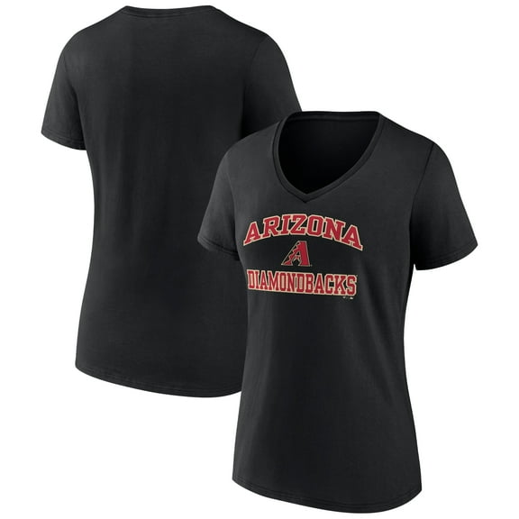 Women's Black Arizona Diamondbacks Heart and Soul V-Neck T-Shirt