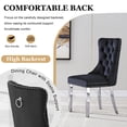 thumbnail image 3 of 63”Glass Dining Table Set for 6,Modern Rectangle Dining Table with 6 Contemporary Velvet Upholstered Dining Chair with Stainless Steel Leg for Kitchen,Dining Room,Office,Small Spaces,Black, 3 of 7
