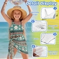 thumbnail image 5 of SEANATIVE Girls Swimsuits One-Piece Bathing Suit with Mesh Cover Up Skirt Lightweight Soft Swimwear Cut Out Design Beachwear with Adjustable Strap, Size 17-18, Tribal Pattern Teal, 5 of 7