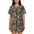 thumbnail image 1 of Balery Camouflage maple Conjunto de Pijama para Mujer con Estampado, Dos Piezas de Manga Corta y Shorts, Ropa de Dormir Suave con Cuello Redondo y Bolsillos-XX-Large, 1 of 6