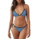 thumbnail image 1 of Fotbe Blue Gingham Traje de Baño para Mujer de Dos Piezas – Bikini Sexy de Tirantes Tipo Halter con Diseño Triangular, 1 of 6
