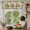 thumbnail image 6 of Easter Bunny Rod Pocket Curtain Valance, Spring Floral Blossom Easter Eggs Burlap Farmhouse Window Valance for Living Room, Bedroom, Kitchen 42"W x 12"L, 6 of 9